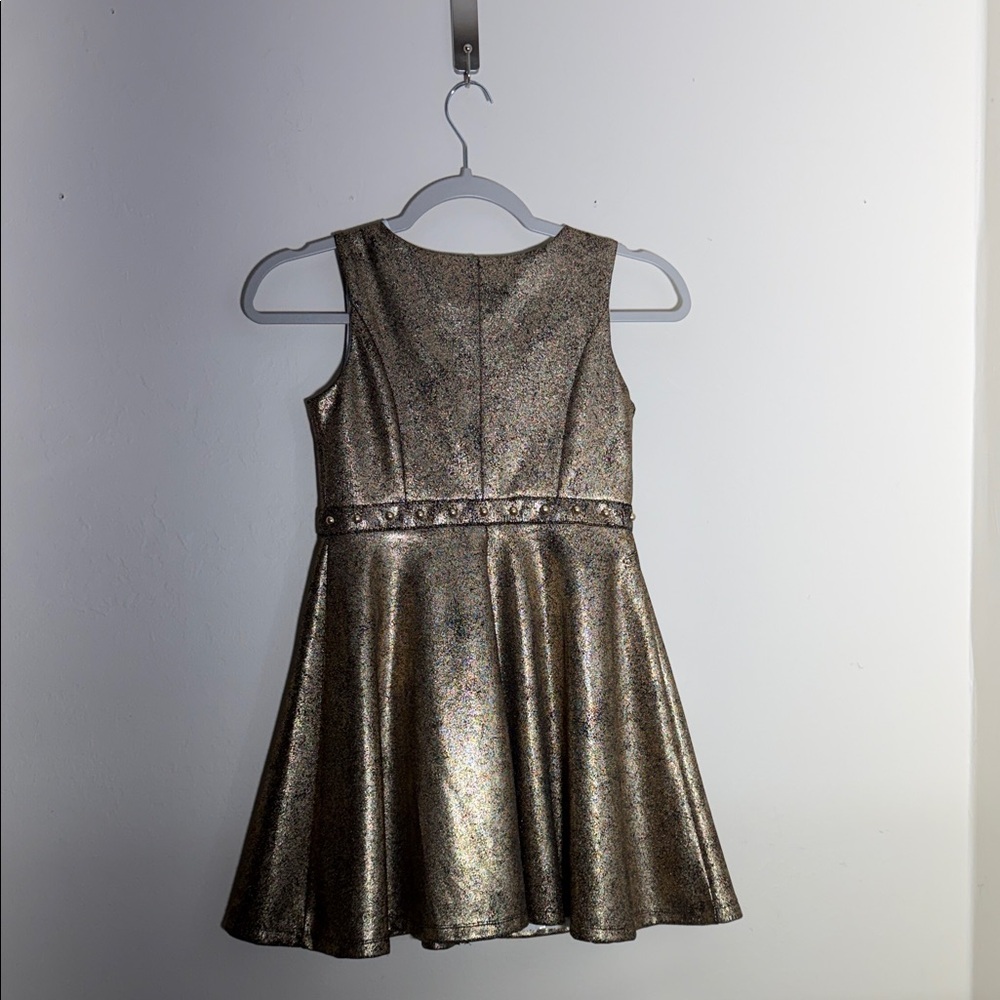 Disney Shimmering Gold Kids Dress - Picture 5 of 9